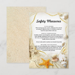 Beach Sand Castle Wedding Safety Measures Enclosure Card
