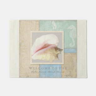 Beach Sand Coastal Decor Personalized Welcome Art Doormat
