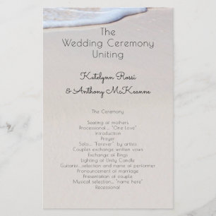 Beach Sand Custom Abordable Wedding Programme