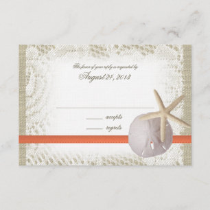 Beach Sand Dollar Wedding Response Card