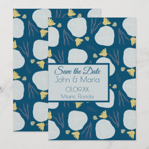 Beach Sand Dollars Botanical Save the Date Invitation