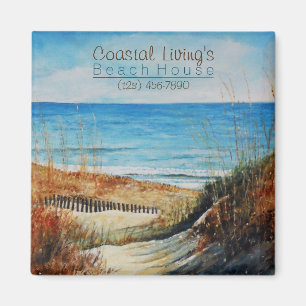 Beach Sand Dunes Vacation House Magnet