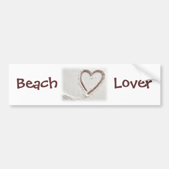 Beach Sand Heart Bumper Sticker (Front)