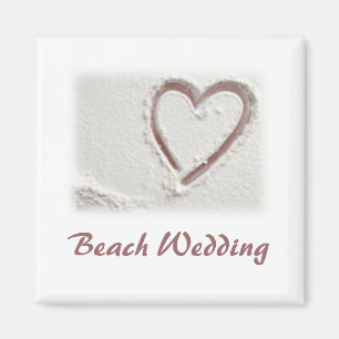 Beach Sand Heart Wedding Magnet