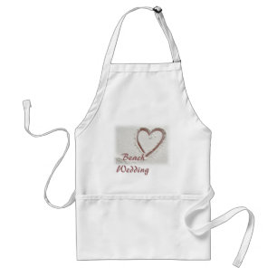 Beach Sand Heart Wedding Standard Apron
