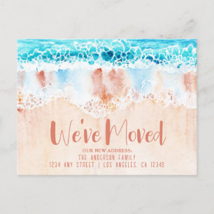 Beach Sand New Address Postcard