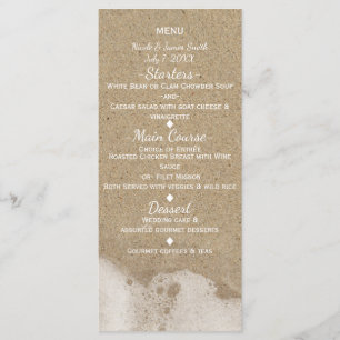 Beach Sand & Ocean Sea Water Wedding Menu