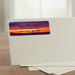 Beach Sand Ocean Sunset Sunrise Étiquettes de adre