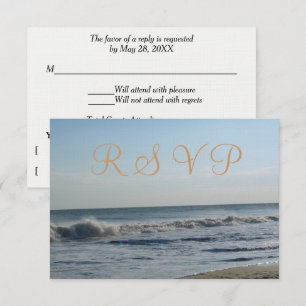 Beach Sand Ocean Waves Wedding RSVP