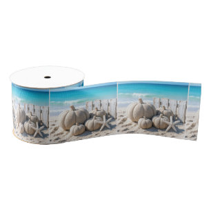 Beach Sand Pumpkins and Starfish Grosgrain Ribbon