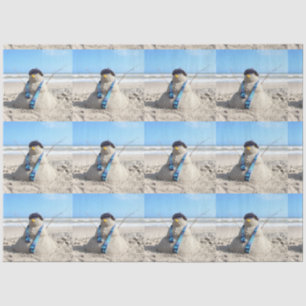 Beach / Sand Sculpture Snowman Christmas  Tissue Paper