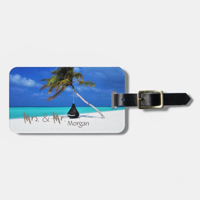 Beach ,Sand,Sea,Relaxing  ,-Personalized Luggage Tag (Front Horizontal)