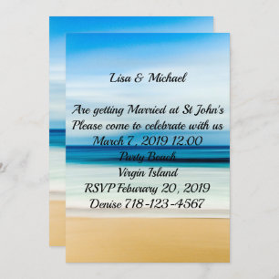 Beach Sand Sea Wedding Invitation