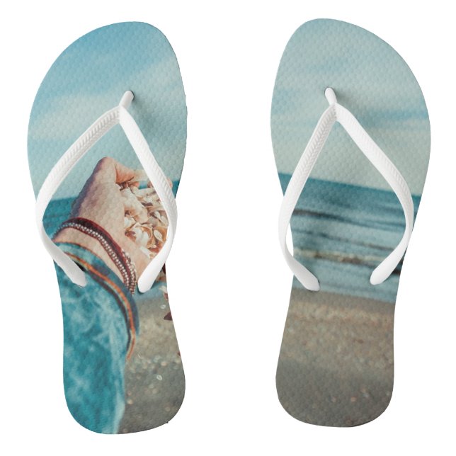 Beach Sand & Seashells Flip Flops (Footbed)