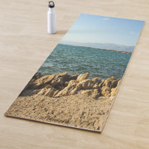 Beach Sand Seaside Text Personalized Yoga Mat