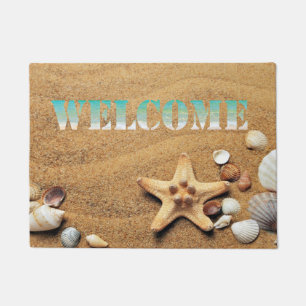 Beach,Sand, Seastar, Seashell ,Welcome Doormat