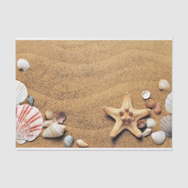 Beach Sand Shells Tissue Paper (Front)