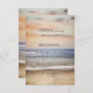  Beach Sand Sky Wedding Reception Invitation