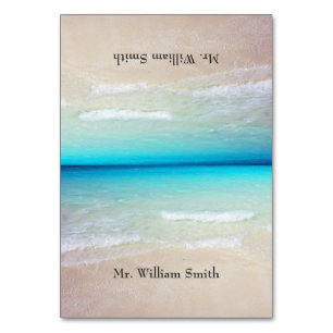 Beach Sand Tented Place Cards With Names