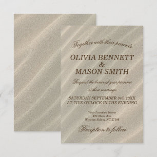 Beach Sand Textured Wedding Invitation