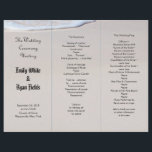 Beach Sand Tri-Fold Wedding Program Template<br><div class="desc">Beach sand, tri-fold wedding program template for a destination beach, or tropical wedding ceremony. All images and text are on ONE SIDE ONLY and this paper will be folded by the purchaser. Please double check all spelling as it will not be proofread before printing. ... ... ... ... ... ......</div>