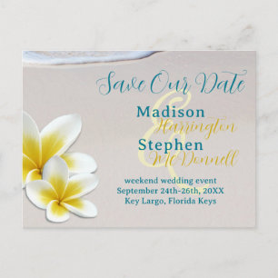 Beach Sand Tropical Wedding Save the Date Postcard