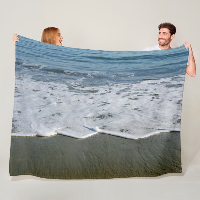 Beach/Sand/Waves Fleece Blanket (In Situ)