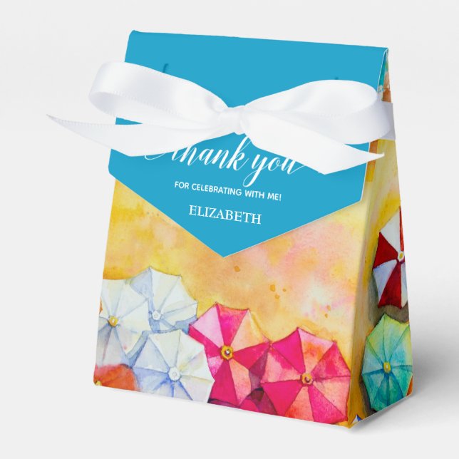 Beach Sand Waves Thank You Favor Box (Front Side)