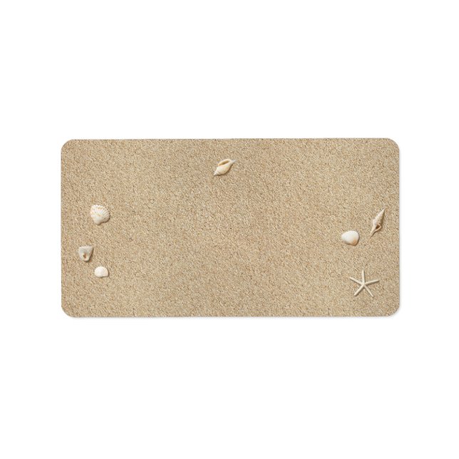 Beach Sand &amp; White Typegraphy Address Labels (Front)