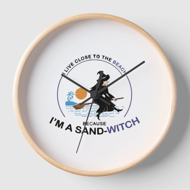 Beach Sand-Witch for Halloween Party Clock (Front)