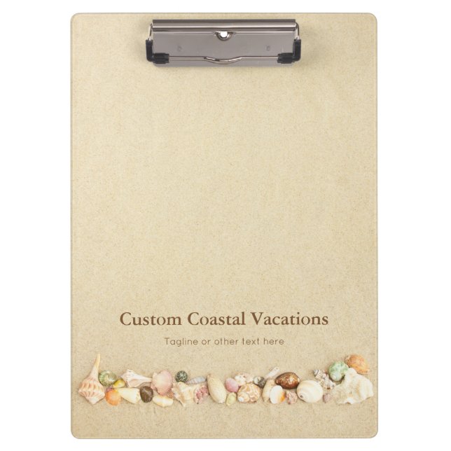 Beach Sand with Seashells Business  Clipboard (Front)
