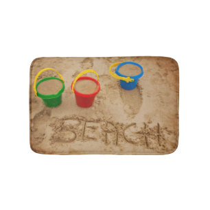 Beach Sand Words Bath Mat