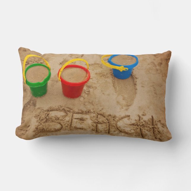 Beach Sand Words Lumbar Pillow (Front)