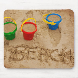 Beach Sand Words Mouse Pad