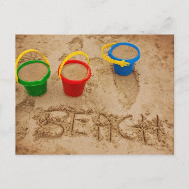 Beach Sand Words Postcard (Front)