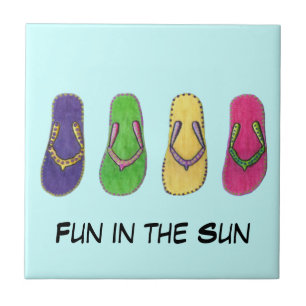 Beach Sandals Ceramic Tile