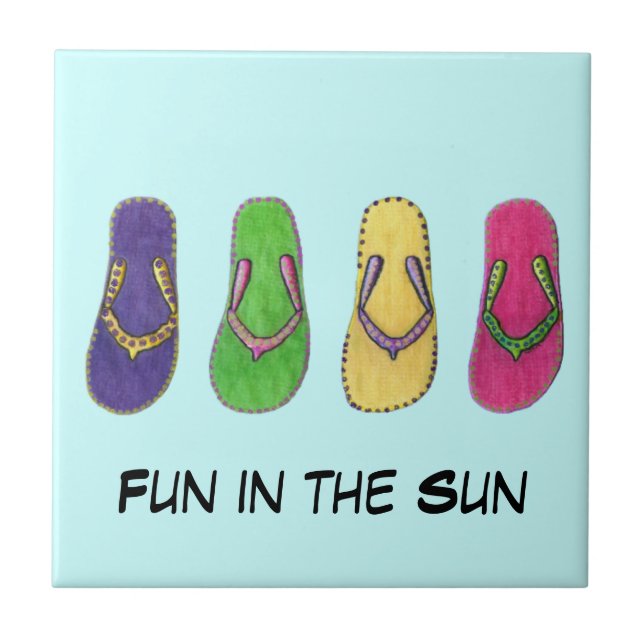 Beach Sandals Ceramic Tile (Front)