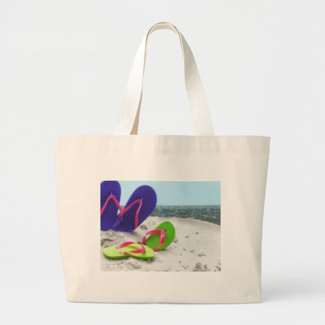 beach sandals large tote bag (Front)