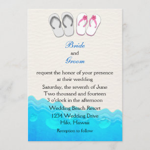 Beach Sandals Wedding Invitation