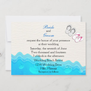 Beach Sandals Wedding Invitation