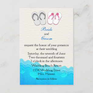 Beach Sandals Wedding  Invitation