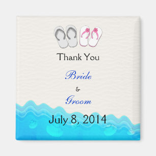 Beach Sandals Wedding Thank You Magnet