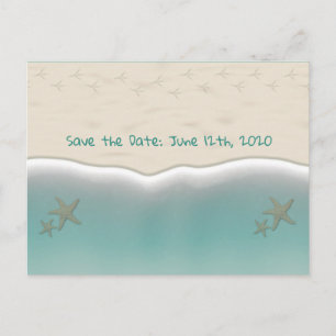 Beach Sandy Shore Starfish Save the Date Postcards