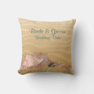 Beach  Sandy Shore Wedding Pillow YOUR PHOTO