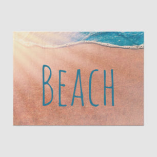 Beach Sandy Shoreline Blue Ocean Wave Decoupage Tissue Paper
