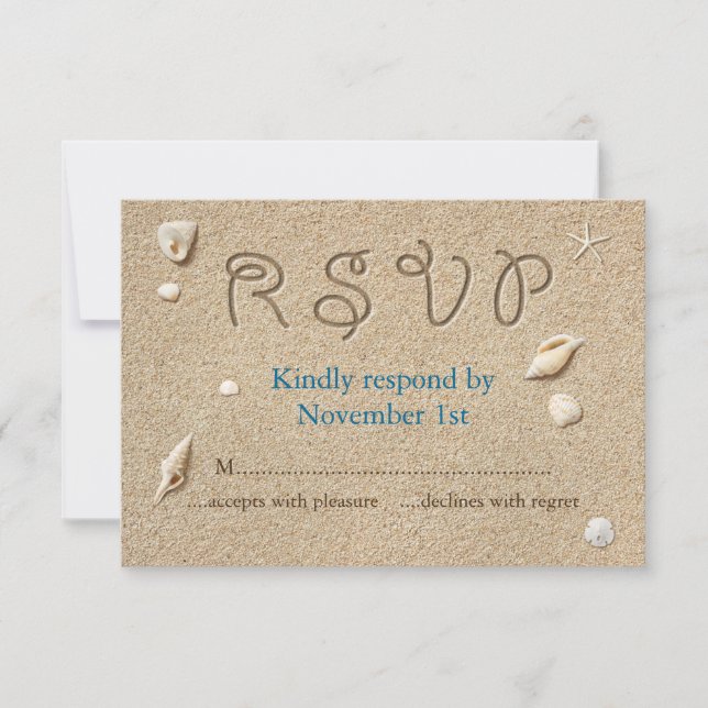 Beach Sandy Toes Salty Kisses RSVP (Front)