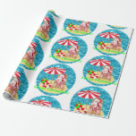 beach santa claus wrapping paper<br><div class="desc">"beach santa claus ", "california santa claus", "florida santa claus", "hawaii santa claus", "christmas july", "xmas july""vacation santa", "beach santa claus
, "tropical santa claus" , "tropical santa", </div>