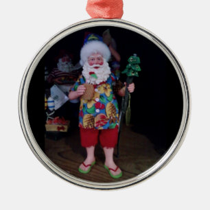 "BEACH SANTA" IN SHORTS CHRISTMAS ORNAMENT