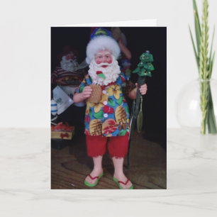 "BEACH" SANTA IS SO READY FOR *YOU & MISTLETOE* HOLIDAY CARD
