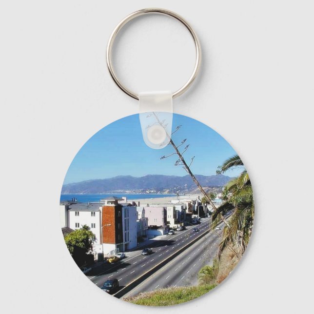 Beach Santa Monica Ocean Keychain (Front)